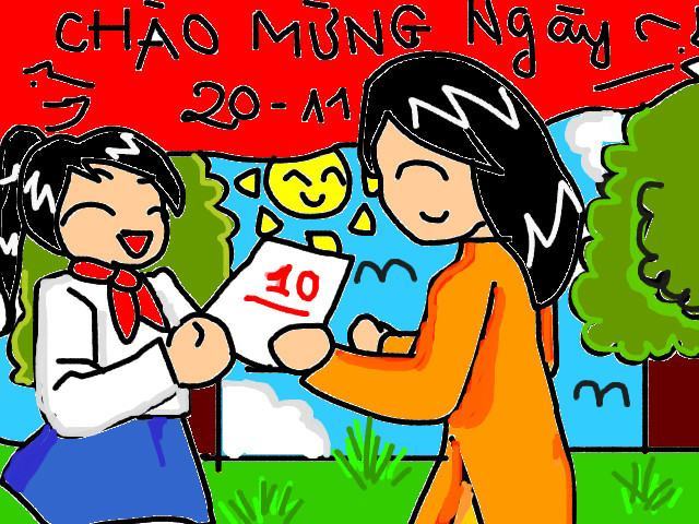 Vẽ chủ đề 20/11 đơn giản mà đẹp