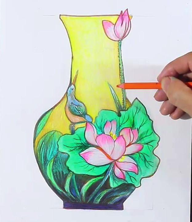 cách vẽ lọ hoa 13