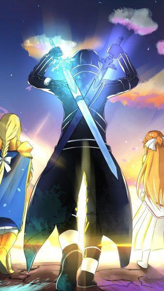 Hình ảnh Kirito với thanh kiếm trên lưng