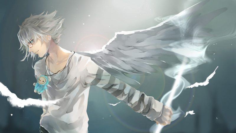 Ảnh anime đẹp với đôi cánh thiên thần màu trắng