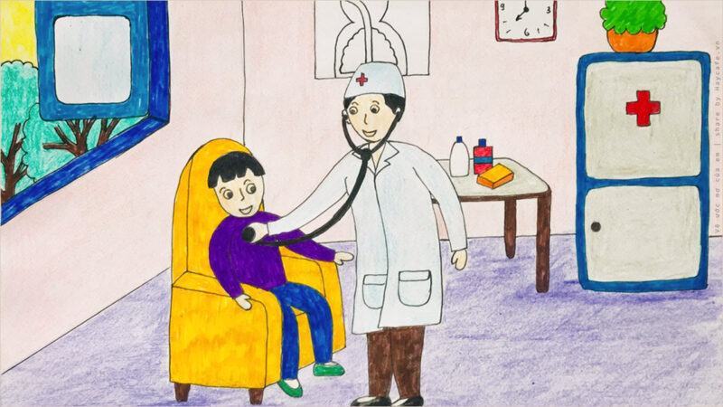 Vẽ bức tranh ước mơ trở thành bác sĩ