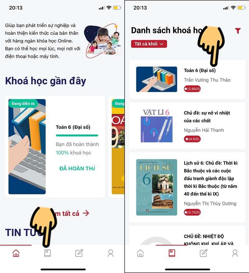 Đăng nhập lms.vnedu.vn trên điện thoại