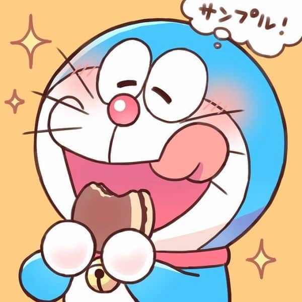 avatar doraemon ăn bánh rán dễ thương