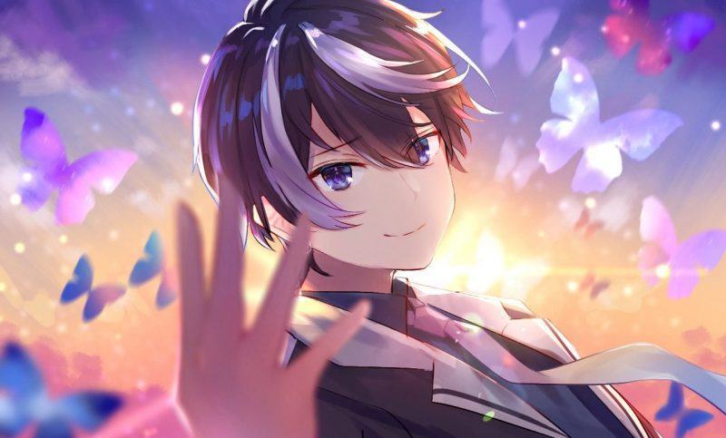 avatar nam anime dễ thương và bướm