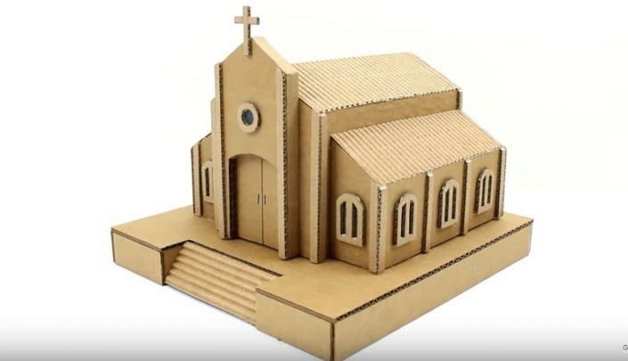 Cách làm nhà thờ bằng giấy carton dễ làm nhất 2022