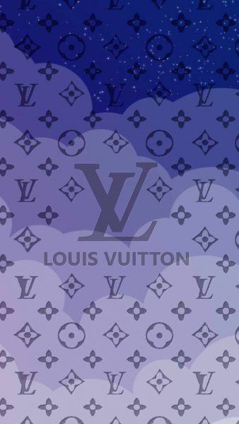Louis Vuitton giấy dán tường nền xanh