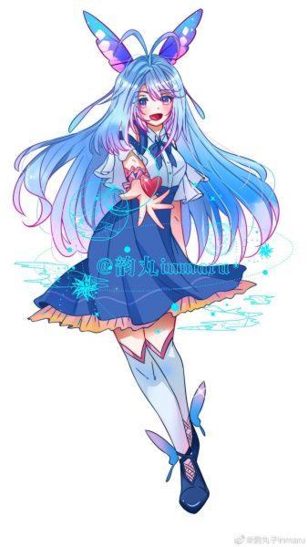 Hình ảnh anime cô gái tai thỏ tóc xanh