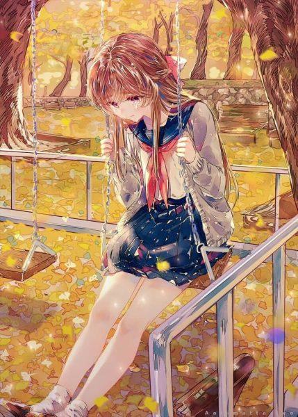 Hình ảnh anime girl buồn khóc đẹp