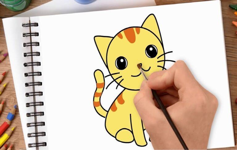 Cách vẽ con mèo đơn giản cute đẹp, Hình vẽ mẫu con mèo cute