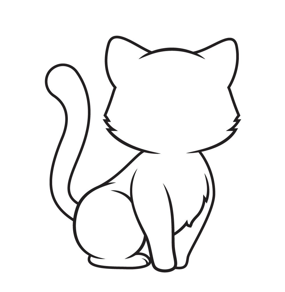 Cách vẽ con mèo đơn giản cute đẹp, Hình vẽ mẫu con mèo cute ...