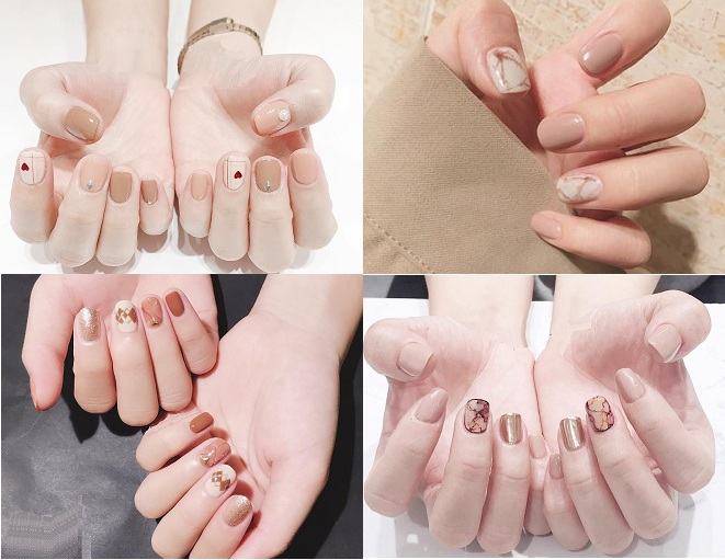 4 mẫu nail sơn màu be