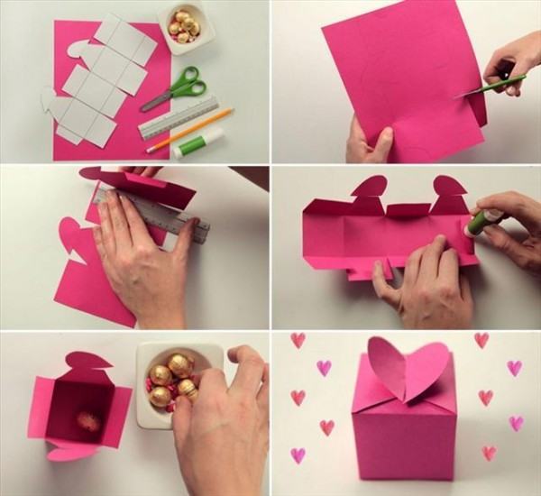 Cách làm hộp quà valentine đôi cánh trái tim