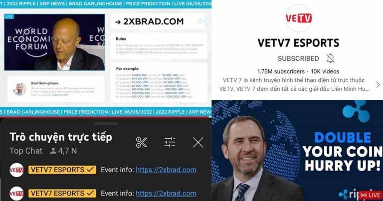 Kênh VETV7 Esports bị hacker tấn công để quảng cáo tiền ảo