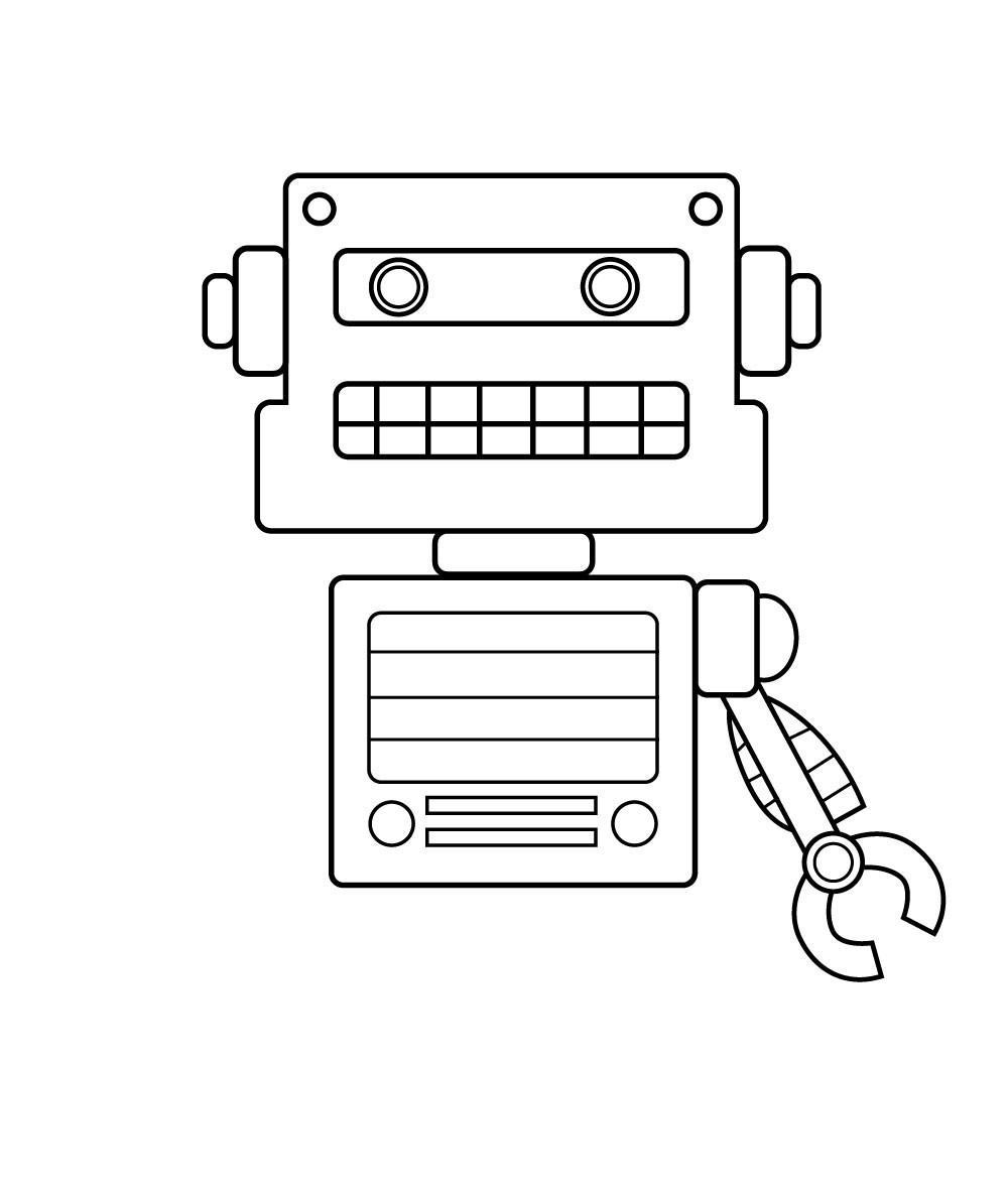 Top hình vẽ robot đơn giản dễ thương và đáng yêu cho bé tô màu