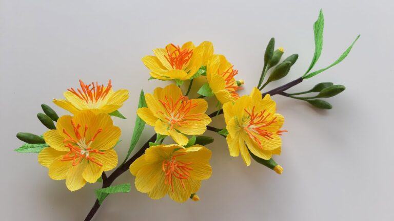 cách làm hoa mai bằng giấy tuyệt đẹp trưng bày ngày tết