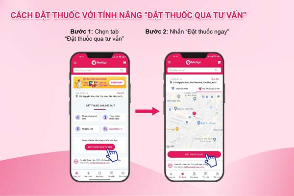 Tìm Nhà thuốc gần nhất với Medigo 2 .  ứng dụng