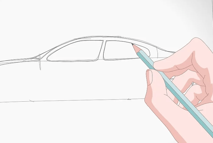cách vẽ ô tô 6