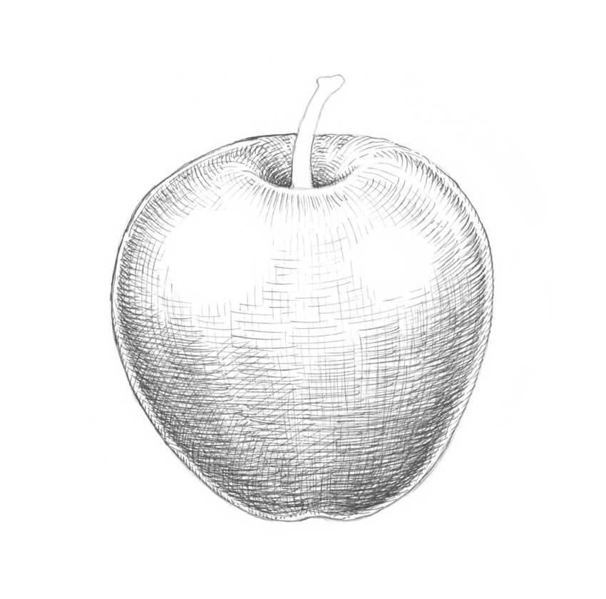 cách vẽ quả táo 21.