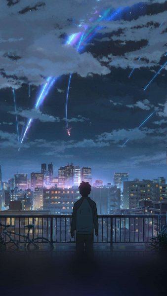 hình ảnh buồn một mình nhân vật anime nam nhìn lên các vì sao