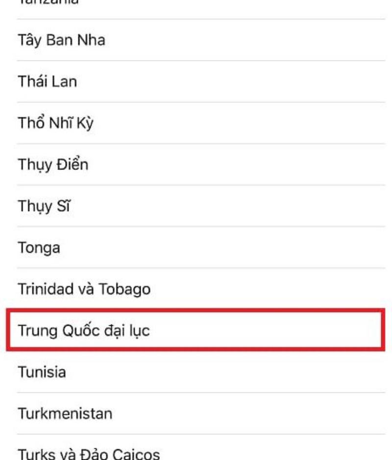 Chọn Trung Quốc đại lục