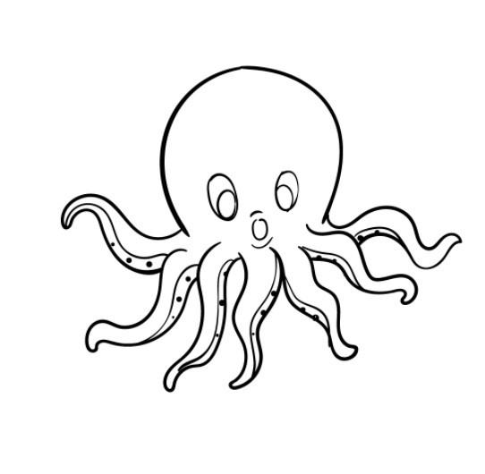 Tô màu và vẽ hình con bạch tuộc cho trẻ em  Điều Bút Có Thể Làm