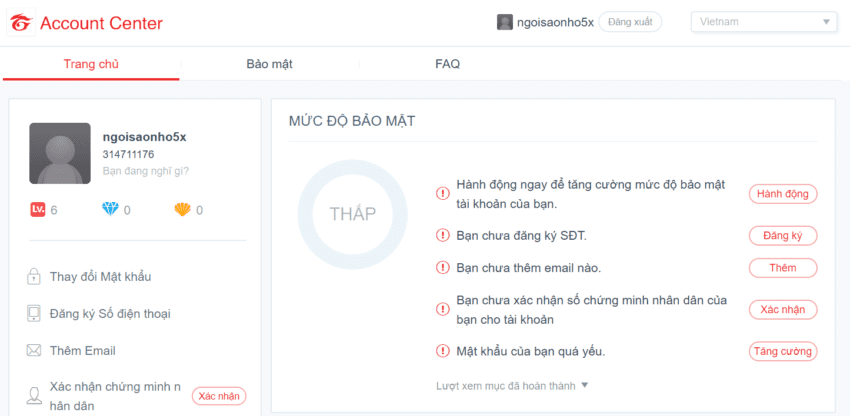 tặng acc miễn phí cho 4