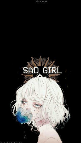 Hình nền anime cô gái buồn