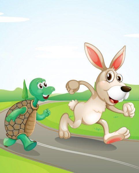 Hình ảnh rùa và thỏ cùng chạy