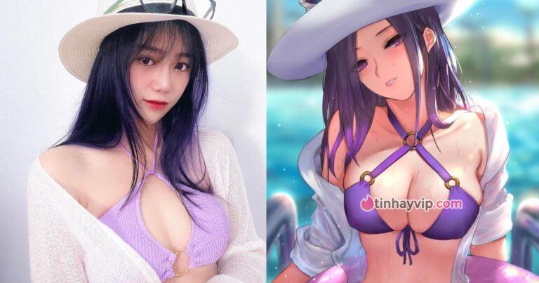 Cosplay Caitlyn tiệc bể bơi hội chị em game thủ Tốc Chiến xinh hết chỗ chê