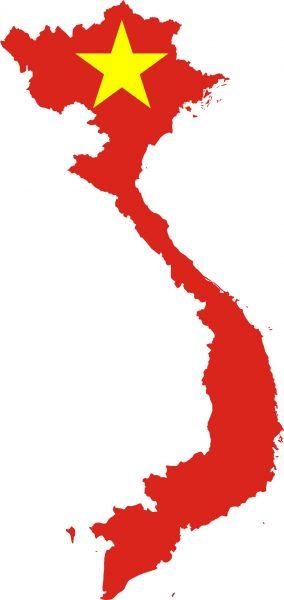Hình ảnh cờ đỏ sao vàng và bản đồ Việt Nam