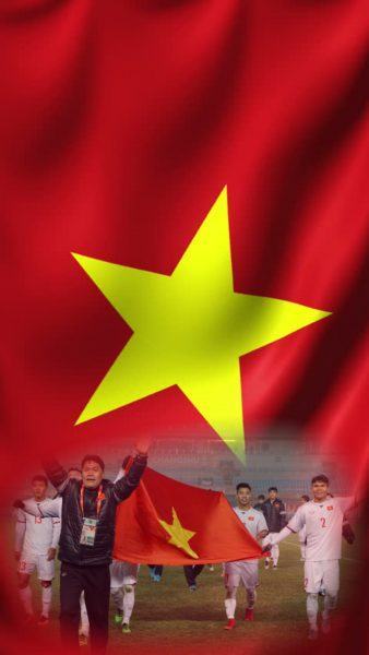 Hình ảnh lá cờ đỏ sao vàng đầy ý nghĩa và sức mạnh cho một trận đấu bóng đá của cả nước
