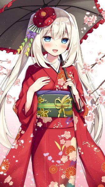Hình ảnh anime Người phụ nữ trong trang phục kimono