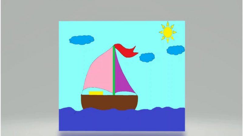 Hình ảnh con tàu trong bức tranh tuổi thơ