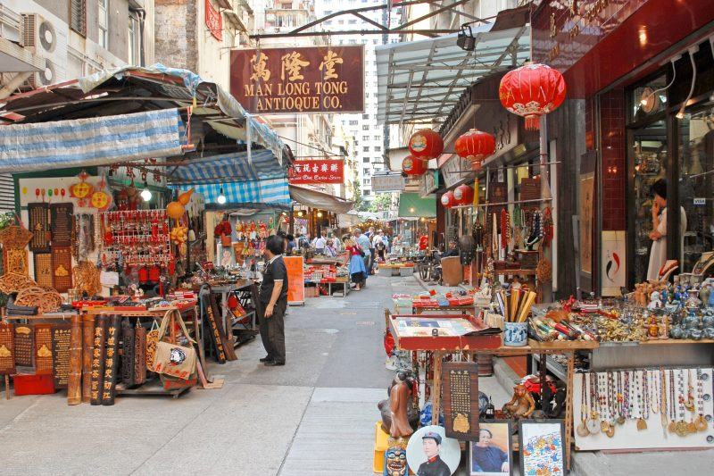 Hình ảnh Hong Kong với khu chợ đơn sơ