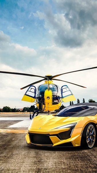 Hình ảnh máy bay trực thăng và ô tô