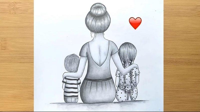Vẽ Tranh Mẹ Của Em Đẹp Đơn Giản  Đề Tài Mĩ Thuật Học Sinh