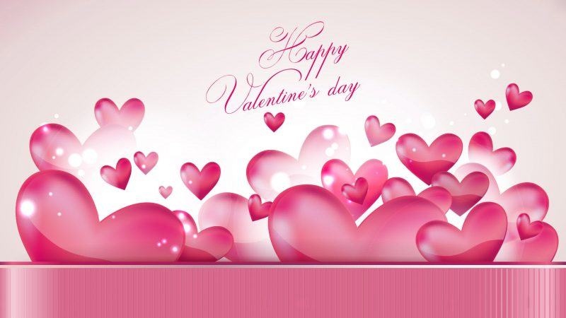 Hình ảnh valentine đẹp với rất nhiều trái tim màu hồng