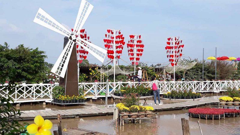 photo of Sa Dec flower village and windmill