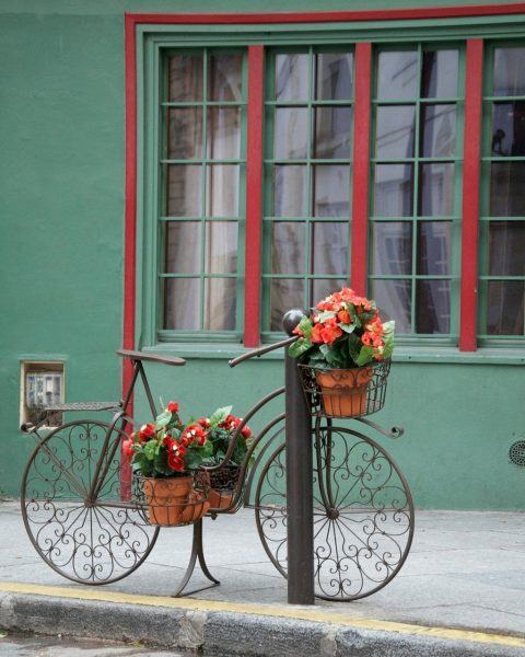 Hình ảnh xe đạp tình yêu với giỏ hoa