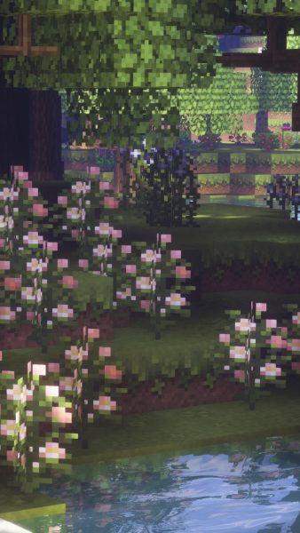 Hình ảnh minecraft đẹp về hoa trong rừng