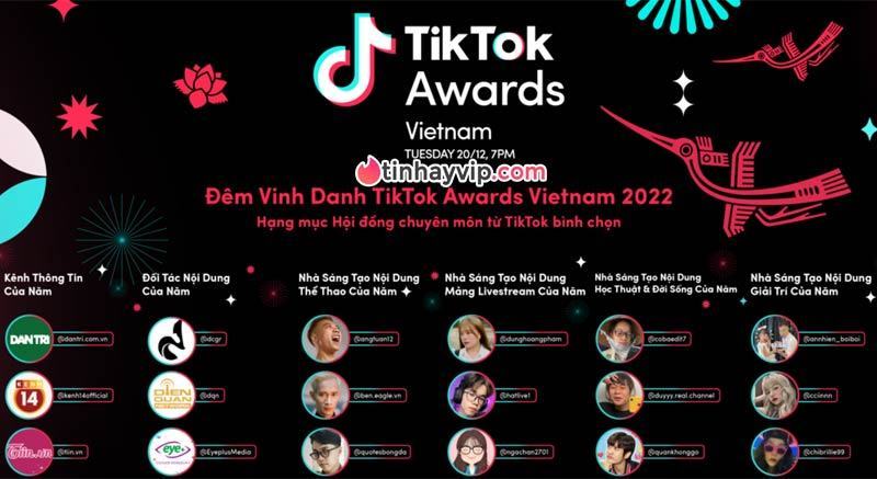 6 hạng mục của Tiktok Awards Vietnam 2022 do hội đồng chuyên gia từ TikTok bình chọn