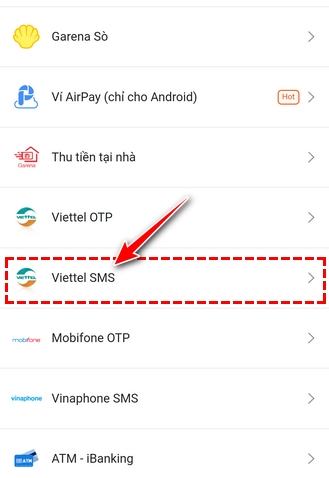 Nhập liên kết liên kết qua SMS