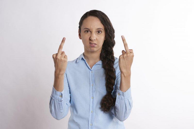 super cool girl middle finger image