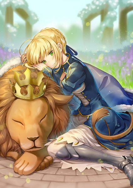 Hình ảnh anime của một con sư tử đực