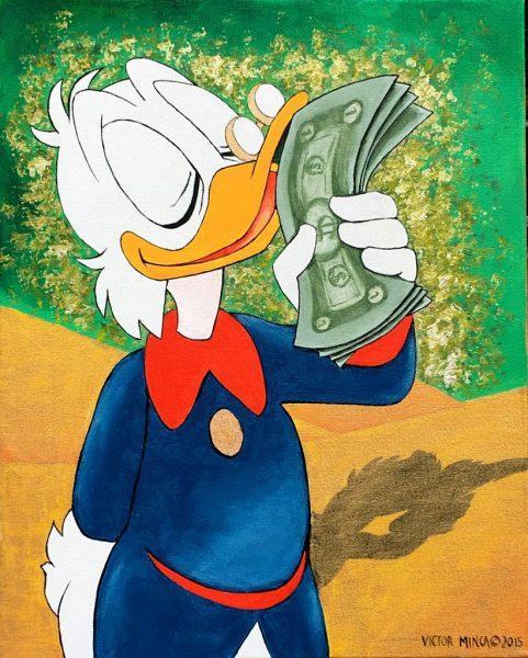 Hình ảnh Vịt Donald cầm đồng xu