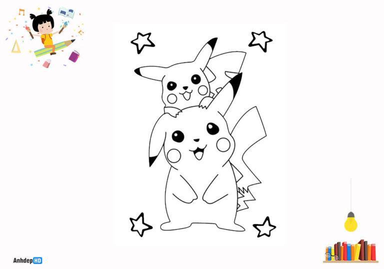 Tranh Tô Màu Pikachu Đẹp Cực Cute, Vui Nhộn Cho Bé Tập Tô