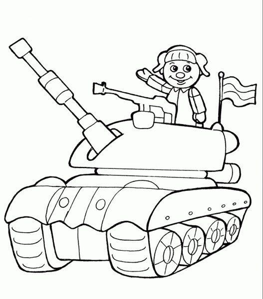 Người lính hoạt hình lái xe tăng