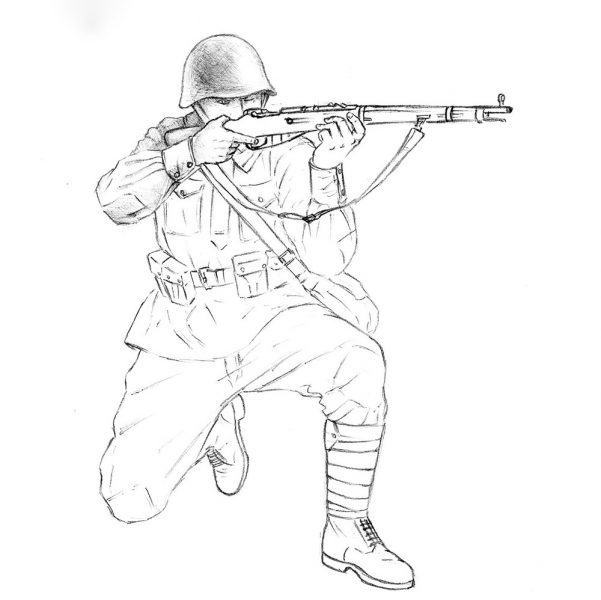 Phim hoạt hình về một người lính sử dụng súng