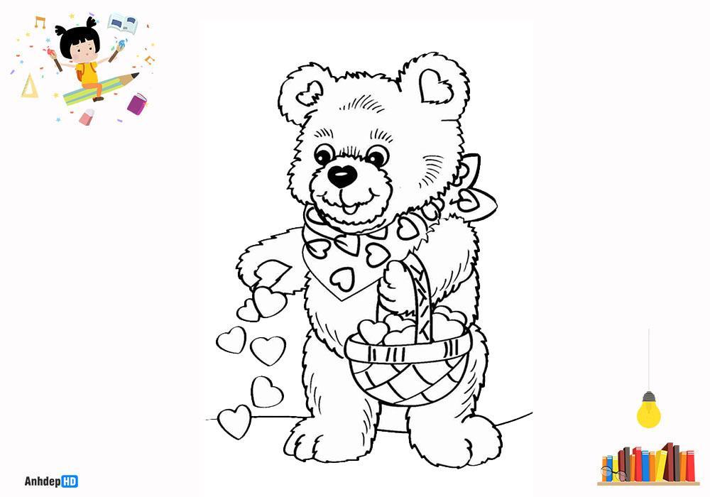 220 Tranh tô màu con gấu ngộ nghĩnh dành cho bé Update 2023