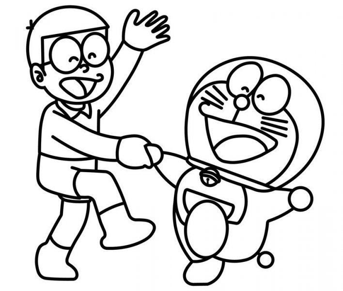 Ảnh Nobita ôm Doremon